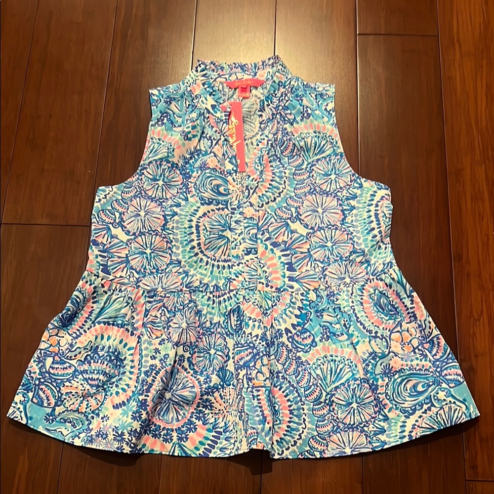 Lilly Pulitzer Novella Ruffle Hem Top